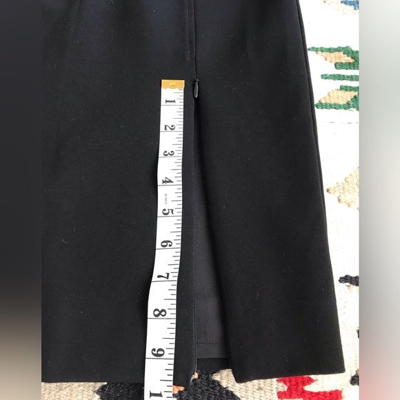 Sz 6🌹Le Chateau Zip Front Slit Black Pencil Skirt - Picture 3 of 8